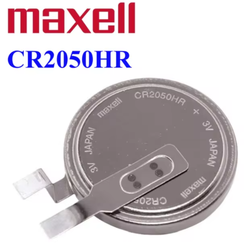 БАТАРЕЙКА ЛИТИЕВАЯ 2050 ( CR2050HR ) с Выводами 2pin MAXELL 3V Lithium (Li-MnO2) <Дисковая> (20х5мм)   вертик монтаж под пайку    Литий-диоксид