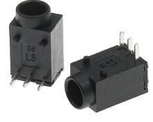 ГНЕЗДО БП 3.5/1.3 MM НА ПЛАТУ 3pin DC-003A (DC003) с фаской
