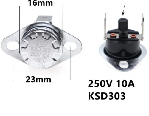 ТЕРМОСТАТ нормально замкнут С КНОПКОЙ 95* 10A (KSD301/KSD303) d=16мм (KSD201 M95) (TK24-00) фото 2 ТЕРМОСТАТ нормально замкнут С КНОПКОЙ 95* 10A (KSD301/KSD303) d=16мм (KSD201 M95) (TK24-00) фото 2