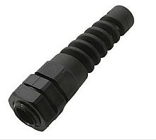 Кабельный ввод герметичный Dрез= 9мм IP68, d=6мм, -40C до +100C, диаметр вход. кабеля 6мм, длина 75мм материал: (пластик -полиамид -PA) спираль Черный
