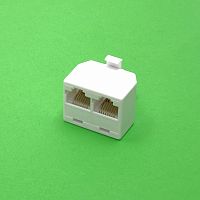 ПЕРЕХОДНИК GCT-1-2-8P8C разъем - adaptor (штекер на 2 гнезда) RJ45 (6-183) разветвитель/сплиттер (03-0102)