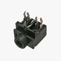 ГНЕЗДО 3.5 MM НА ПЛАТУ 4PIN + размыкающий контакт; СТЕРЕО 15х12х10; монтаж поверхностный (горизонтал. установка); (PJ-317-3)