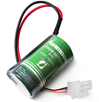 БАТАРЕЙКА ЛИТИЕВАЯ 26505 3.6V 8500mA с проводом+штекер 2pin Lithium (Литий-тионил-хлорид) "C" (размер:R14) высокотоковый SUNMOON ER26505 