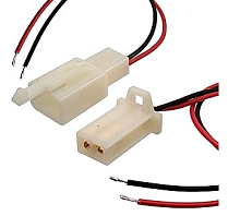 Разъем Межплатный кабель питания 2PIN КОМПЛЕКТ 24AWG=0,2мм2 провода 2х300мм (штыревая+гнездовая часть) с фиксац; (красн/черн) шаг 2х2.85mm (1007 AWG24