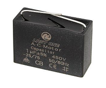 Пуско-рабочий для вентиляторов и кондиционеров 2 mkf 450VAC (38x15x25) 5% 2/450VAC с выводами для монтажа на плату-пайка