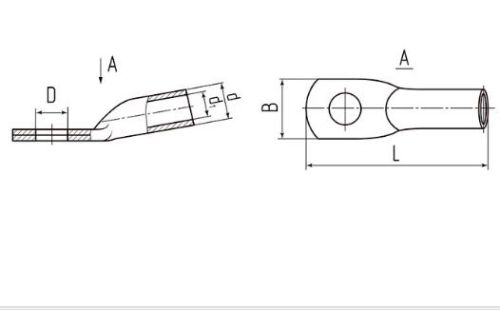 Наконечник (обжимная клемма) М6 для силового кабеля 4mm2; SC4-6 (JGB4-6) (КВТ4-6) предназначена для оконцевания проводов и кабелей с медными фото 2 Наконечник (обжимная клемма) М6 для силового кабеля 4mm2; SC4-6 (JGB4-6) (КВТ4-6) предназначена для оконцевания проводов и кабелей с медными фото 2