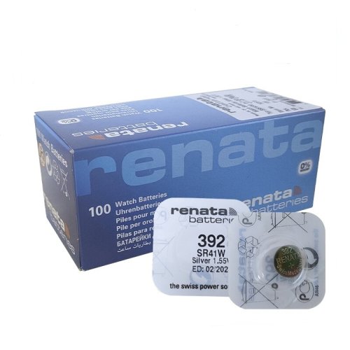 БАТАРЕЙКА 392  SR41W <RENATA> (G03/AG3/ LR41/384A/192/LR736)  1.55V  AgZn (серебряно-цинковая)  <Дисковая> (7,9х3,6мм) (BL-1)