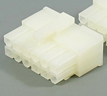 КОРПУС РАЗЪЕМА питания низковольт 12pin шаг 4.2мм (MINI-FIT) штыревая часть MF-2x6F (ответная гнездовая часть MF-2x6M) с фиксац 300V, ток 7A