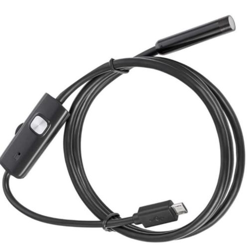 ВИДЕОЭНДОСКОП Гибкая камера, "Android (micro USB/USB)"  (d=8мм- гибкий кабель 5м)  IP67  2.0Mpix (HD); PAL 640:480/1280:720; подсветка 6LED; OC: (Andr
