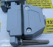 DPT-25C ручки с накаткой мет, пластм. корпус к разъему (DB-25F 12258)