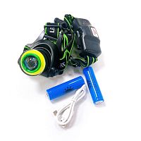 Фонарь голов. св./диодный  "YYC-8064-P50"; Диод Cree XH-P 50+COB; ZOOM; расст.освещ до 500м; 1500 люмен; 3 реж.свеч.(100%; 50%; стробоскоп); корпус-м