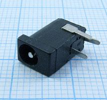 ГНЕЗДО БП 3.5/1.3MM НА ПЛАТУ 3pin с выкл. "гн" пластик на плату 