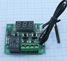 ТЕРМОРЕЛЕ цифровое W1209 (-50...+110гр.С) Напряжение питаня:12VDC; плата без корпуса; max ток: (5А/ 220VAC; 15А/ 14VDC);с вынос. д