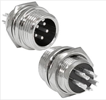 РАЗЪЕМ GX12M-5B MIC12-5P (D12mm) 5PIN ШТЕКЕР НА КОРПУС под пайку металл.(GX12 12M5B) 