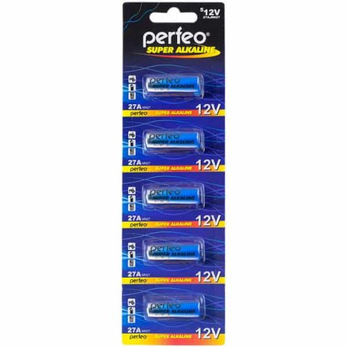 БАТАРЕЙКА A27 V27A (MN27/A27/27A) 12V PERFEO SUPER ALKALINE  щелочной Примен: брелок для автосигнализации, калькуляторы, фотокамеры, пульты ДУ, часы  фото 2