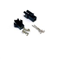 РАЗЪЕМ (комплект) 2pin, SM2,54-2P ЧЕРНЫЙ,( Штекер с замком+ Гнездо ). БЕЗ ПРОВОДОВ !!!  Для подключения драйверов к светодиодной технике