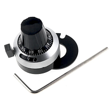 РУЧКА для переменного резистора 3590S, 6,35 мм черная, d=22мм, высота 24мм, диаметр посад.отверстия 6,35мм кругл