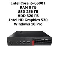 Lenovo Мини-ПК (Intel Core i5-6500T, RAM 8 ГБ, SSD 256 ГБ, HDD 320 ГБ, Intel HD Graphics 530, Windows 10 Pro), M710q, черный - 1шт.