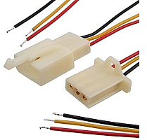 Разъем Межплатный кабель питания 3PIN КОМПЛЕКТ 24AWG=0,2мм2 провода 2х300мм(штыревая +гнездовая часть) с фиксац. с проводами (Желт/Красн/Черн) (1008 A