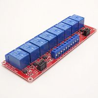 МОДУЛЬ РЕЛЕ на 8 каналов 5V с опторазвязкой для ARDUINO  Обеспеч.более защищ.управление нагрузкой. 8 независ. реле (в кажд: 1 гр.контак. на переключ) 