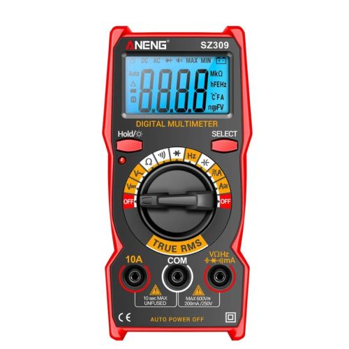 Мультиметр   SZ309 ANENG компактный 1999 отсчетов Udc=200mV-600V/Uac=200mV-600V/ Idc=200µA-10A/ Udc=200µA-10A/ R=200Ω-20MΩ/ C=2nF-2mF/ F: 2Hz-2MHz; зв фото 2