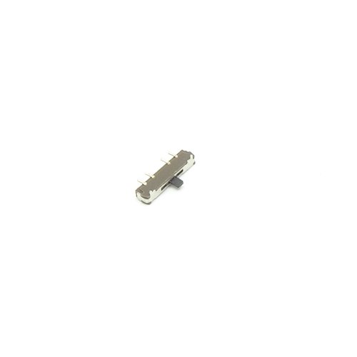 Перекл. движковый 4PIN (CCB031) 2 положен. 1.-ON-(OFF) 2.-(ON)-(ON) (12,6x3x2мм) толкатель (h2х1,5х0,5 мм) SMD горизонт. монтаж, корп. пласт. №71 , п