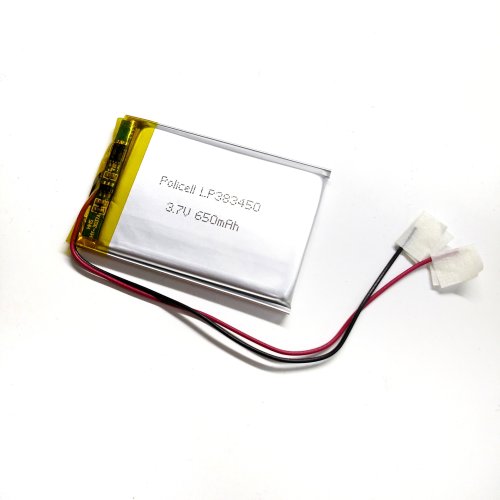 АККУМУЛЯТОР LP 383450-PCM (50х34х3,8мм) 3,7v 650mAh Li-Pol (с платой защиты- PCM), (элемент) провода под пайку (PoliCell)