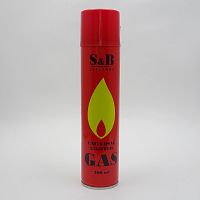 Газовый баллон  БУТАН  300мл 170гр  S&B для заправки зажигалок, газовых горелок и пр. Россия