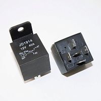 Реле автомобильное э/м DC12V 40A 5pin, в панель/под клеммы, Контакты: 1 перекл.группа (1С) (14VDC/40A) 28x28x25мм (LUOZHOU JD1914) пластиковое крепежн