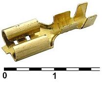 КЛЕММА НОЖЕВАЯ ГНЕЗДО НЕИЗОЛ 6.3мм/1-1.5мм2 (3.2x7.7x17.5мм) ЛАТУНЬ   80995