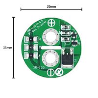 Плата защиты XR-133 на ионистор 2.7V/3.0V; с 2 ячейками под выводы суперконденсатора; разм: 35х35мм