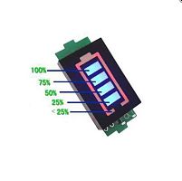 Индикатор заряда Li-ion батареи 4S 13,2V-16,8V; графическая шкала-4 сегмента(1сег.-13,2V/2сег.-14V/3сег.-14,8V/ 4сег-15,6V); габар:31x20x7мм эф*97591