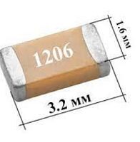 Конденсатор керамический   0.01 mkF (10000 пф) 50V ЧИП 1206 X7R 10%