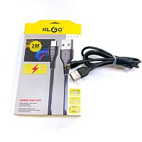 КАБЕЛЬ USB-AM / USB x Type-C (штекер) 1.0М "S-73 KLGO" 2.4A  (высокоскоростной кабель); круглый; материал оплётки:силикон; круглый; цвет: черный