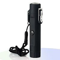 Фонарь св/диодный "JL-320" с компасом и зажигалкой (двойная дуга), 1*LED; ABS пластиковый корпус; 3 реж свечения; черный; Вес: 48гр (с упак 104гр)