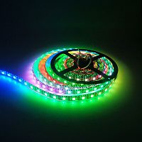 Лента св/д. IP20 (5050/60) адресная WS2812B, RGB 10мм, 3pin; 1м=30сегм; 60LED*10-12Lm, 5V, 14,4W-1м*5м, с разъемами ,  ЦЕНА ЗА 1МЕТР,