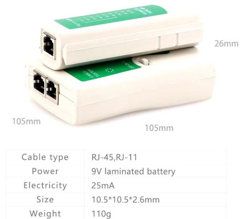 Тестер сетевого кабеля NSHL-468/BS-468 для витой пары ( UTP/FTP RJ-45 )  фото 2